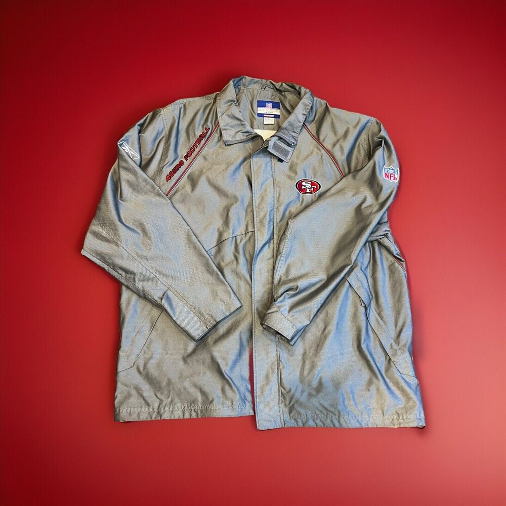 NFL On Field San Fransisco 49rs Men's Full Zip Windbreaker Rain Jacket 2XL.